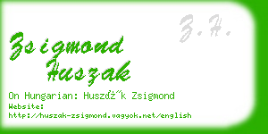 zsigmond huszak business card